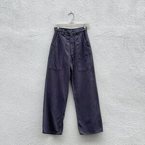 Mother The Quartet Breaker Flood Faded Black Wide Leg Jeans Pants Size 25